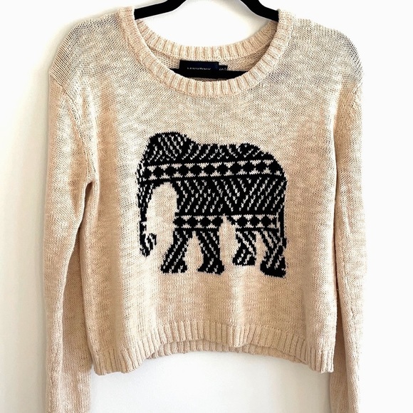 MINKPINK Pride of Place Beige Elephant Knit Sweater - Picture 6 of 10